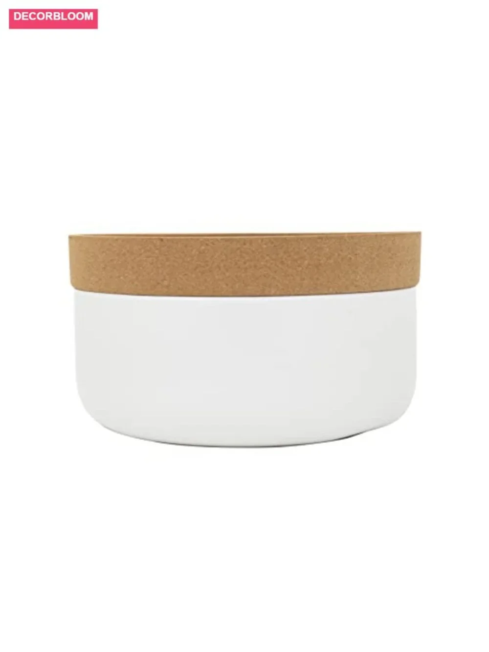 Large 2-Compartment Produce Bowl with Cork Lid Extends Freshness
